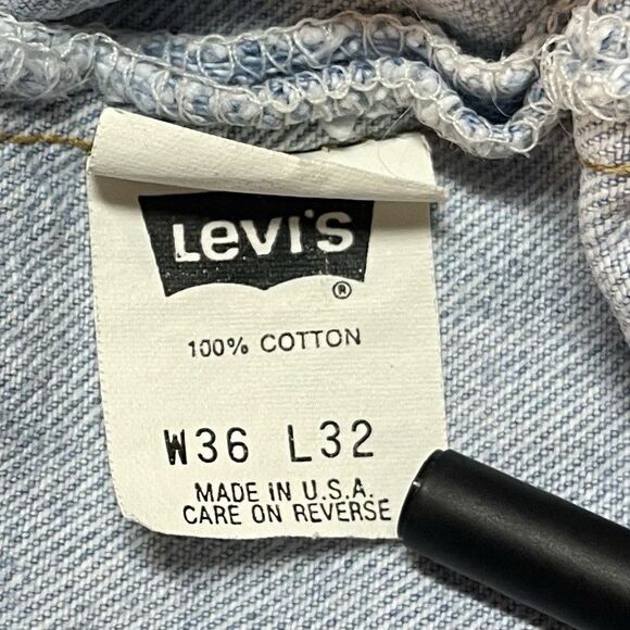 Vintage 501 Levis Jeans Denim Men’s 32”x31” Button Fly USA 1991 Light Wash - Picture 11 of 12